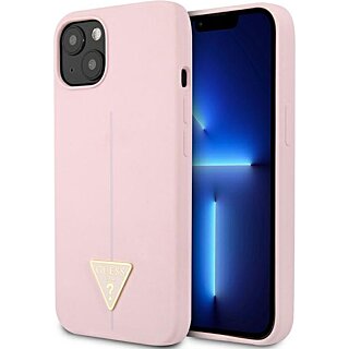 Guess Triangle GUHCP13SSLTGU iPhone 13 mini szilikon hátlap tok - lila