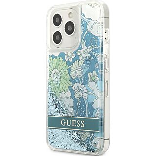 Guess Flower Liquid GUHCP13XLFLSN iPhone 13 Pro Max szilikon hátlap tok - zöld/virágos