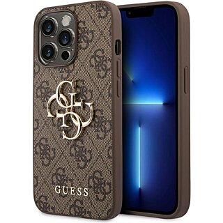 Guess GUHCP14L4GMGBR iPhone 14 Pro bőr hátlap tok - barna