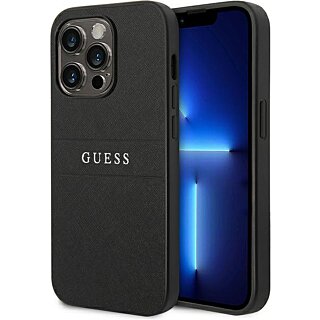Guess GUHCP14LPSASBBK iPhone 14 Pro bőr hátlap tok - fekete