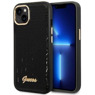 Guess Croco GUHCP14MHGCRHK iPhone 14 Plus bőr hátlap tok - fekete