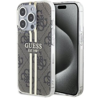Guess GUHCP15LH4PSEGW iPhone 15 Pro kemény hátlap tok - barna