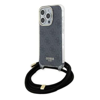 Guess GUHCP15LHC4SEK iPhone 15 Pro kemény hátlap tok + nyakpánt - fekete