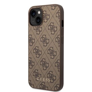 Guess GUHCP15MG4GFBR iPhone 14 Plus / 15 Plus bőr hátlap tok - barna