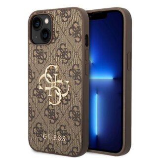 Guess GUHCP15S4GMGBR iPhone 15 bőr hátlap tok - barna