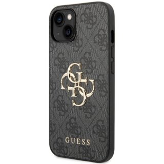 Guess GUHCP15S4GMGGR iPhone 15 bőr hátlap tok - szürke