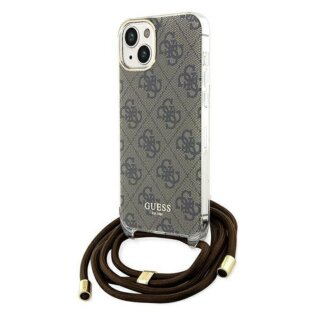 Guess GUHCP15SHC4SEW iPhone 14 / 15 kemény hátlap tok + nyakpánt - barna