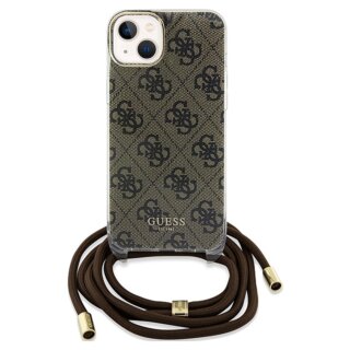 Guess GUHCP15SHC4SEW iPhone 14 / 15 kemény hátlap tok + nyakpánt - barna