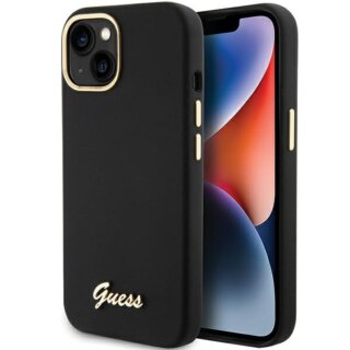 Guess GUHCP15SSMBSLK iPhone 15 szilikon hátlap tok - fekete
