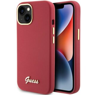 Guess GUHCP15SSMBSLM iPhone 15 szilikon hátlap tok - piros