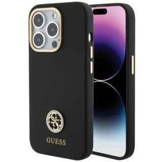 Guess GUHCP15XM4DGPK iPhone 15 Pro Max szilikon hátlap tok - fekete