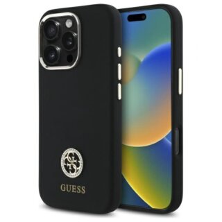 Guess GUHCP16LM4DGPK iPhone 16 Pro szilikon hátlap tok - fekete