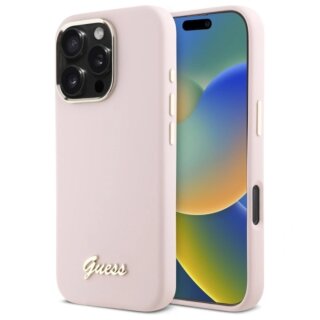 Guess GUHCP16LSMBSLP iPhone 16 Pro szilikon hátlap tok - rózsaszín