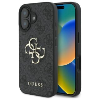Guess GUHCP16M4GMGGR iPhone 16 Plus bőr hátlap tok - fekete