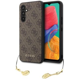 Guess GUHCS23FEGF4GBR Samsung Galaxy S23 FE bőr hátlap tok + medál - barna