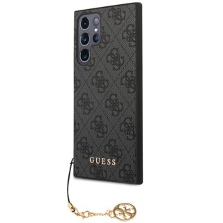 Guess GUHCS23LGF4GGR Samsung Galaxy S23 Ultra bőr hátlap tok + medál - szürke