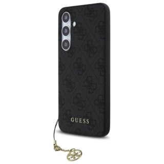 Guess GUHCS24FEGF4GGR Samsung Galaxy S24 FE bőr hátlap tok + medál - szürke