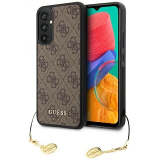 Guess GUHCSA34GF4GBR Samsung Galaxy A34 5G bőr hátlap tok + medál - barna