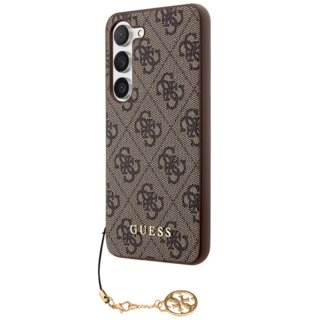 Guess GUHCSA35GF4GBR Samsung Galaxy A35 bőr hátlap tok + medál - barna