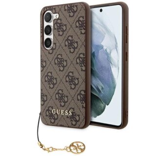 Guess GUHCSA55GF4GBR Samsung Galaxy A55 bőr hátlap tok + medál - barna
