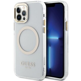 Guess GUHMP12MHTRMD MagSafe iPhone 12 / 12 Pro kemény hátlap tok - arany