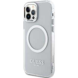 Guess GUHMP12MHTRMS MagSafe iPhone 12 / 12 Pro kemény hátlap tok - ezüst