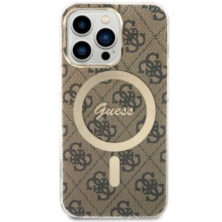 Guess GUHMP13LH4STW MagSafe iPhone 13 Pro kemény hátlap tok - barna