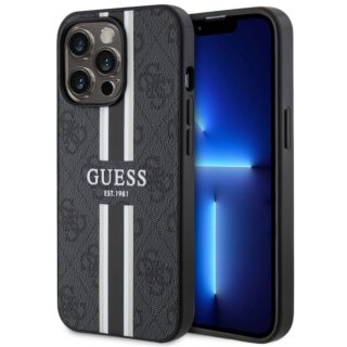 Guess GUHMP13LP4RPSK MagSafe iPhone 13 / 13 Pro bőr hátlap tok - fekete