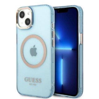 Guess Gold Outline GUHMP13MHTCMB MagSafe iPhone 13 kemény hátlap tok - zöld