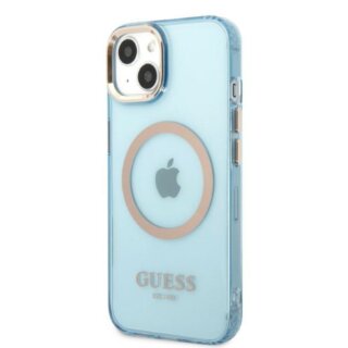 Guess Gold Outline GUHMP13MHTCMB MagSafe iPhone 13 kemény hátlap tok - zöld