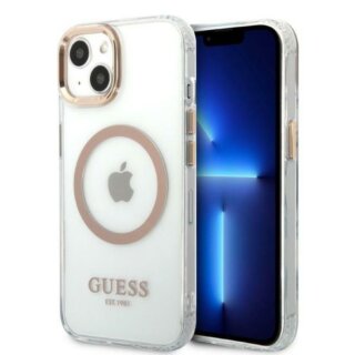 Guess Metal Outline GUHMP13MHTRMD MagSafe iPhone 13 kemény hátlap tok - arany
