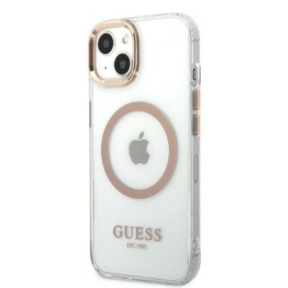 Guess Metal Outline GUHMP13MHTRMD MagSafe iPhone 13 kemény hátlap tok - arany