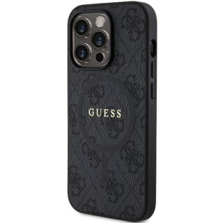 Guess GUHMP14LG4GFRK MagSafe iPhone 14 Pro bőr hátlap tok - fekete
