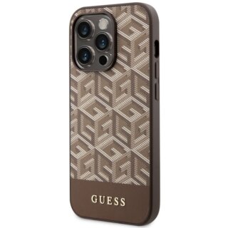 Guess GUHMP14LHGCFSEW MagSafe iPhone 14 Pro kemény hátlap tok - barna