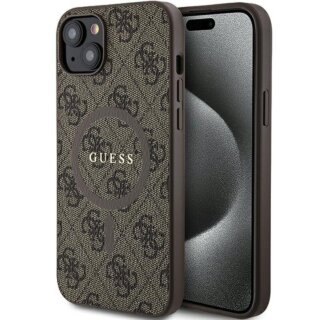 Guess GUHMP14SG4GFRW MagSafe iPhone 14 / 15 bőr hátlap tok - barna
