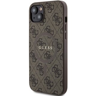 Guess GUHMP14SG4GFRW MagSafe iPhone 14 / 15 bőr hátlap tok - barna