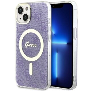 Guess GUHMP14SH4STU MagSafe iPhone 14 kemény hátlap tok - lila