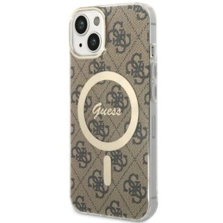 Guess GUHMP14SH4STW MagSafe iPhone 14 kemény hátlap tok - barna