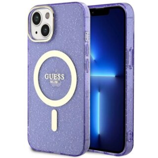 Guess GUHMP14SHCMCGU MagSafe iPhone 14 kemény hátlap tok - lila