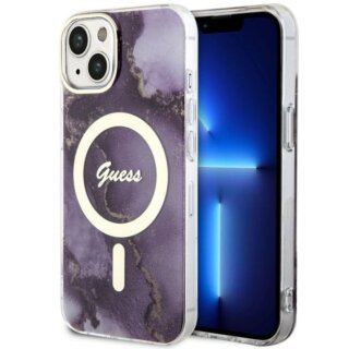 Guess GUHMP14SHTMRSU MagSafe iPhone 14 kemény hátlap tok - lila