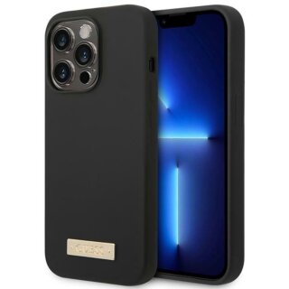 Guess Plate GUHMP14XSBPLK MagSafe iPhone 14 Pro Max szilikon hátlap tok - fekete