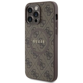 Guess GUHMP15LG4GFRW MagSafe iPhone 15 Pro bőr hátlap tok - barna