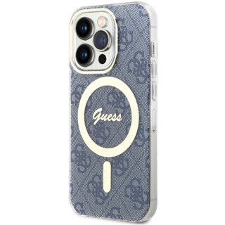 Guess GUHMP15LH4STB MagSafe iPhone 15 Pro kemény hátlap tok - kék