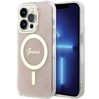 Guess GUHMP15LH4STP MagSafe iPhone 15 Pro kemény hátlap tok - rózsaszín