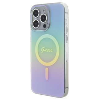 Guess GUHMP15LHITSQ MagSafe iPhone 15 Pro kemény hátlap tok - irrizáló/türkiz