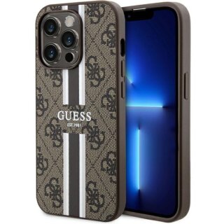 Guess GUHMP15LP4RPSW MagSafe iPhone 15 Pro bőr hátlap tok - barna