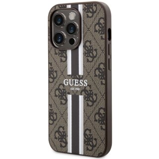 Guess GUHMP15LP4RPSW MagSafe iPhone 15 Pro bőr hátlap tok - barna