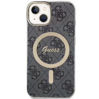 Guess GUHMP15MH4STK MagSafe iPhone 14 Plus / 15 Plus kemény hátlap tok - fekete