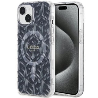 Guess GUHMP15MHGCUSTGK MagSafe iPhone 14 Plus / 15 Plus kemény hátlap tok - fekete