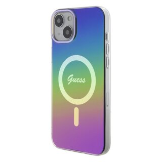Guess GUHMP15MHITSK MagSafe iPhone 14 Plus / 15 Plus kemény hátlap tok - irrizáló/szivárványos